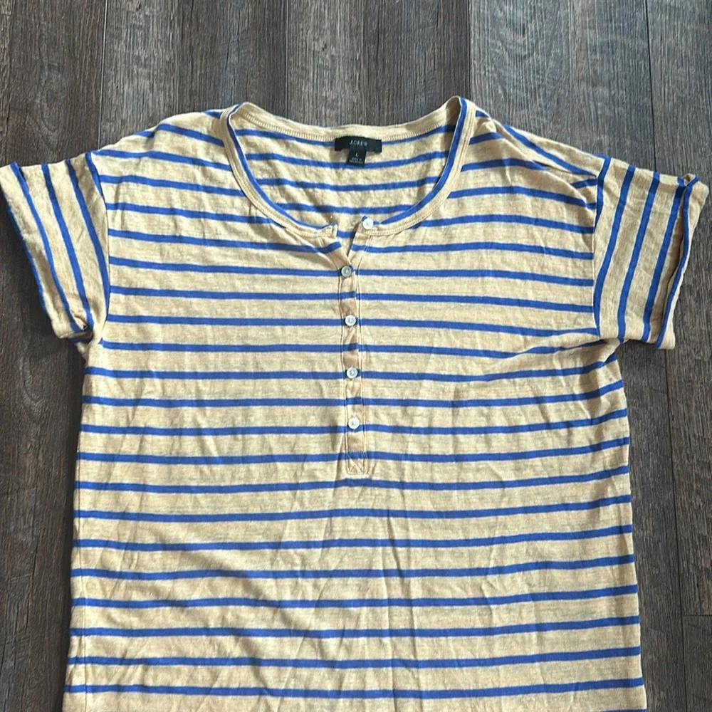 J. Crew Rolled Cuff Henley T-shirt